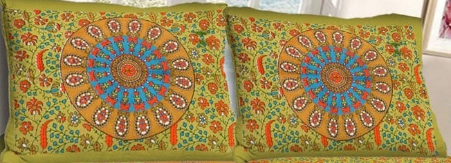 Mandala Cotton Bedsheet Queen Size Flat Sheet | Mandala Famous Cotton Double Bedsheet With 2 Pillow Covers | Couple Bedsheet Set