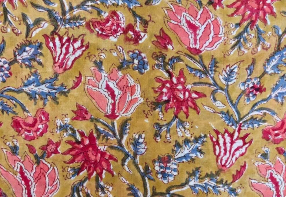 Mustard Cotton Fabric, Hand Block Soft Quilting Fabric by the Yard, Modern Stripe Craft Sewing Material, Quilting & Apparel Fabric, Napkins