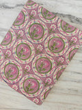 Dusty Pink Floral Cotton Fabric, Indian Hand Block Print Fabric, Pink Circle Flower Cotton, Boho Sewing Fabric, Dressmaking Craft Fabric