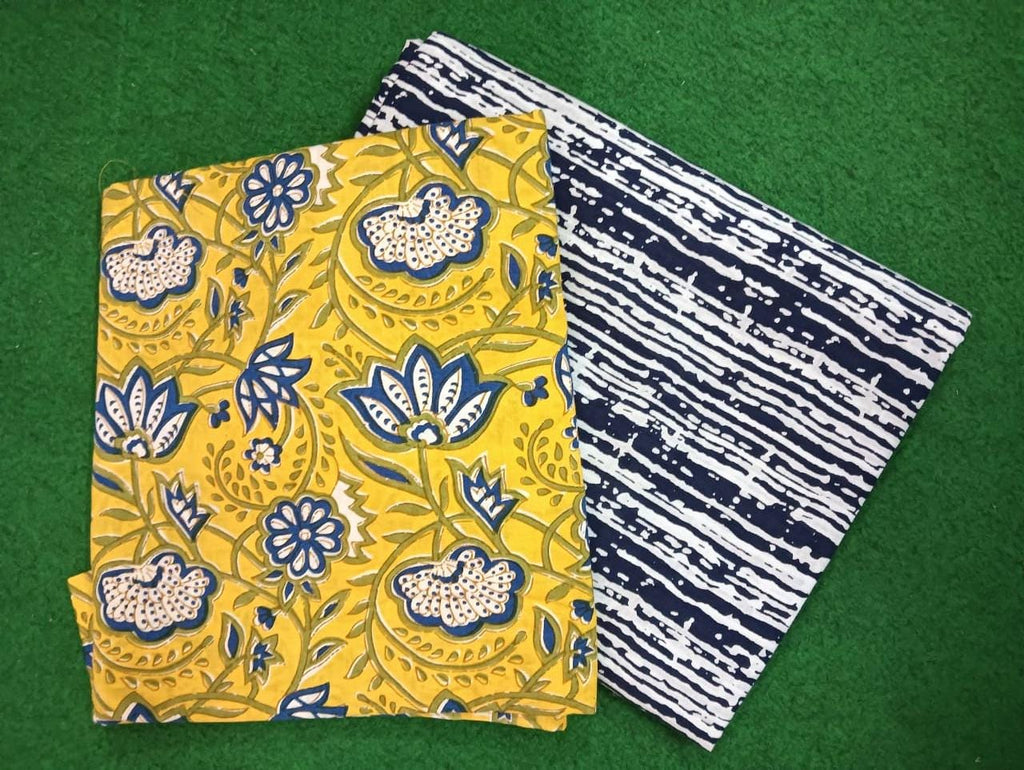 Multi Color Block Print Fabric, Floral 100% Cotton Quilting Fabric By The Yard, Fabric For Dress Making, Fabric Pillow, Personlized Dress