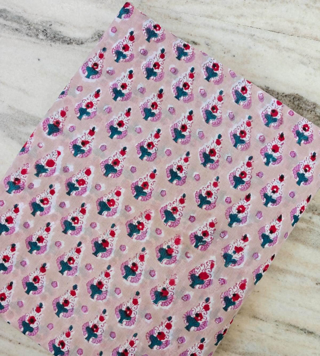 Pink Floral Cotton Fabric by the Yard, Small Scale Vintage Flower Print, Quilting Fabric, Craft Sewing Material, Soft Cotton Textile Napkins