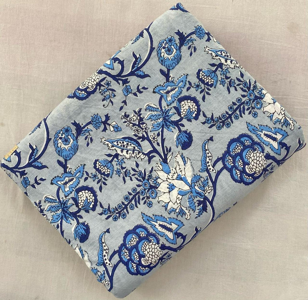 Indian Hand Block Print Fabric, Floral 100% Cotton Quilting Fabric By The Yard, Fabric For Dress Making, Loose Running Fabric, Napkin Fabric