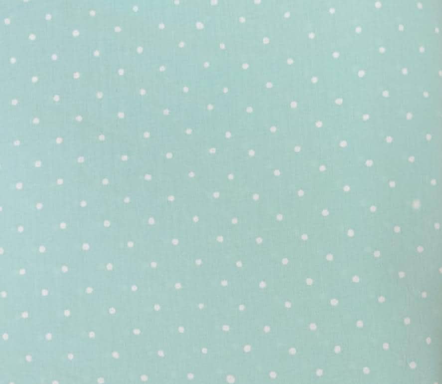 Mint Green Dot Print Cotton Fabric, Small White Polka Dot Fabric, Soft Lightweight Cotton, Quilting Fabric Dressmaking Material Craft Fabric