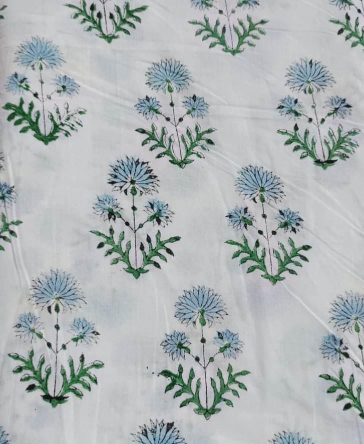 Indian Block Print Fabric, Floral 100% Cotton Quilting Fabric By The Yard, Fabric For Dress Making, Fabric Bags, Napkin Fabric, Gift For Her