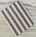 Indigo Blue Floral Stripe Block Print Cotton Fabric | Indian Handmade Cotton Textile | Quilting Craft Dress Fabric by Yard, Curtains Fabric