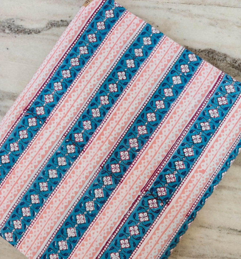Soft Cotton, Indian Hand Block Print Fabric, Floral 100% Cotton Fabric By The Yard, Fabric for Loose Running, Dress Making, Textile Fabric