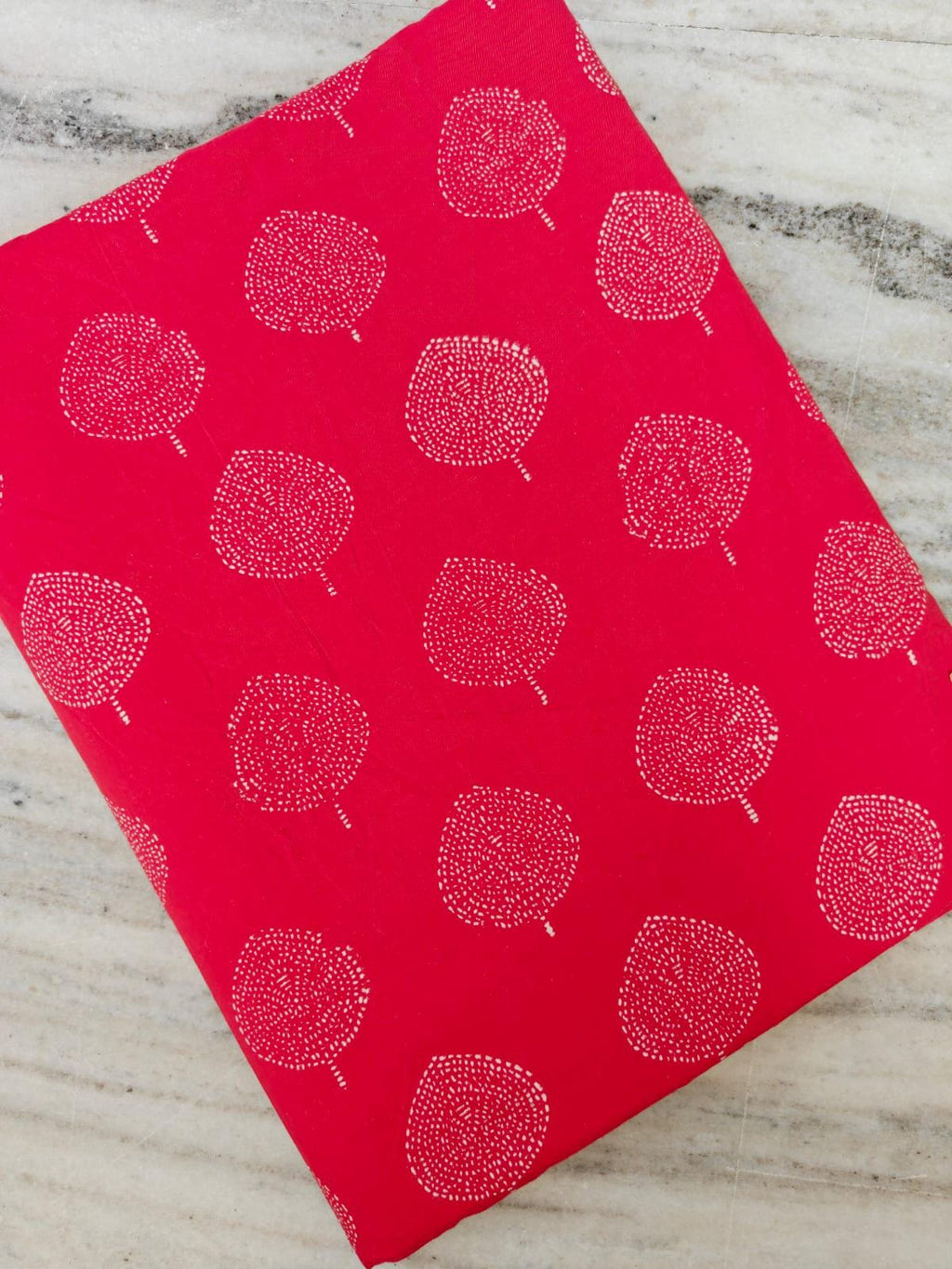 Red Cotton Fabric with Dotted Circle Print, Minimalist Geometric Fabric, Hand Block Style Polka Dot Textile, Quilting Sewing Craft Fabric