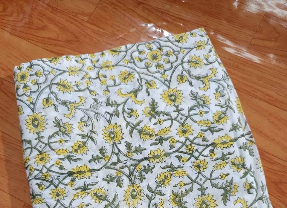 Indian Hand Block Print Fabric, Floral 100% Cotton Quilting Fabric By The Yard, Handmade Fabric, Loose Running Fabric, Textile Fabric, Gifts
