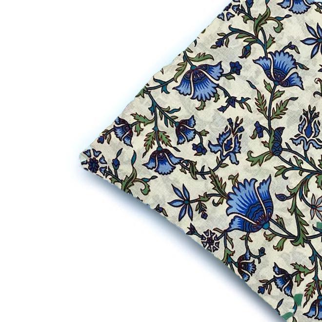 Blue Floral Cotton Cushion Cover, Hand Block Print Pillow Case, Boho Sofa Decor, Gift For Her, Christmas Pillowcases, Indian Ethnic Case