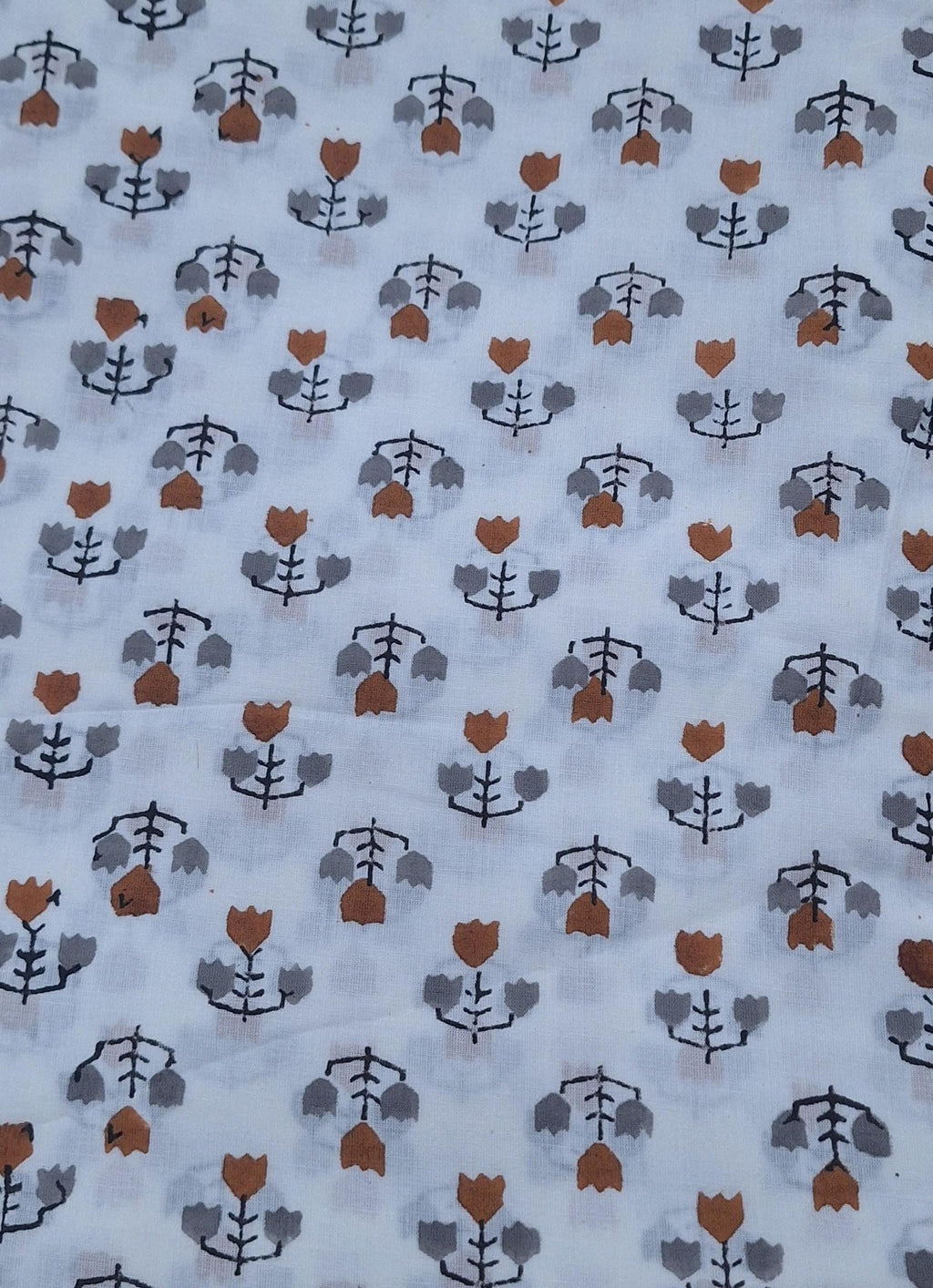 Mini Floral Cotton Fabric, Hand Block Print Fabric, Indian Cotton Textile, Small Buti Print Fabric, Soft Lightweight Sewing Craft Fabric