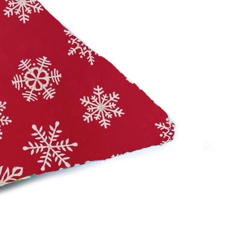 Red Christmas Cushion Cover, Cotton Snowflake Pillow Cover, Festive Holiday Decor, 16x16 Xmas Throw Pillow, Winter Christmas Home Accent
