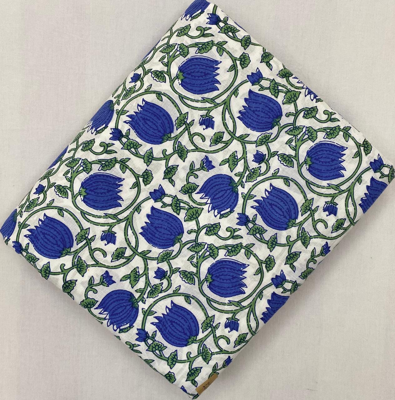 Multi Color Block Print Fabric, Floral 100% Cotton Quilting Fabric By The Yard, Fabric For Dress Making, Fabric Pillow, Personlized Dress
