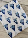 Blue Floral Cotton Fabric, Indian Block Print Fabric, Blue White Flower Print Cotton, Hand Block Floral Fabric, Sewing Dress Making Fabric