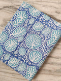 Blue Aqua Coral Print Cotton Fabric by the Yard, Ocean Sea Life Pattern, Soft Indian Cotton for Quilting, Dressmaking, Loose Running Fabric