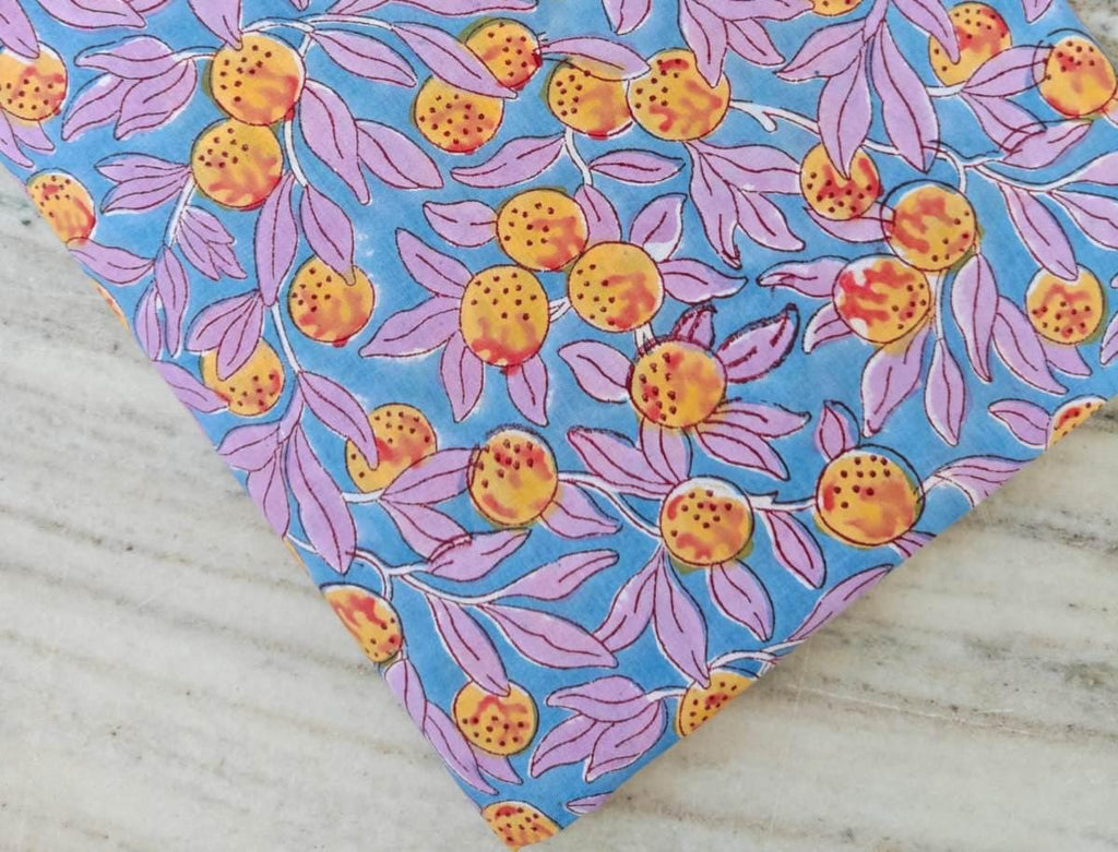 Indian Hand Block Print Fabric, Floral 100% Cotton Quilting Fabric By The Yard, Fabric For Dress Making, Loose Running Fabric, Napkin Fabric