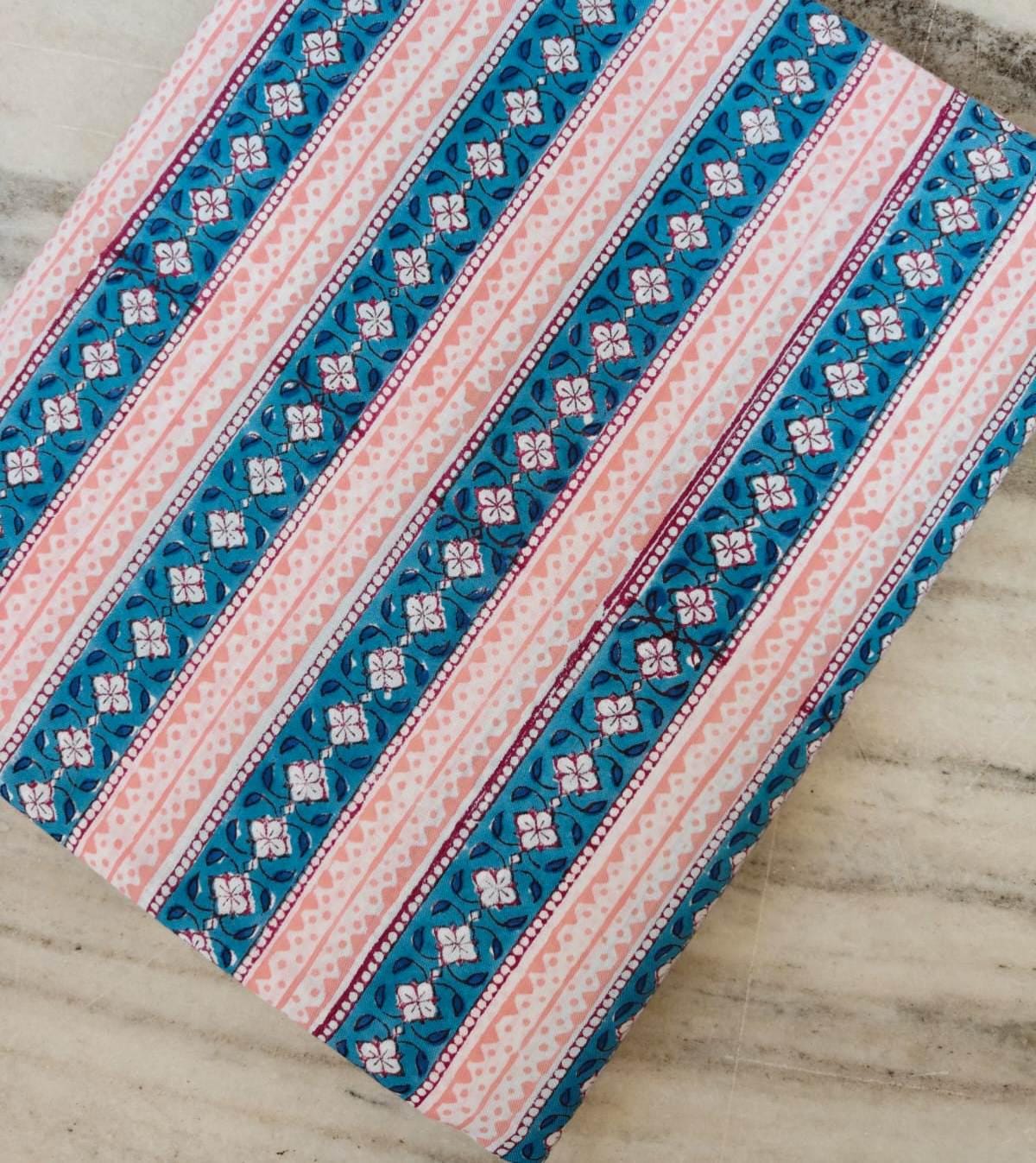 Soft Cotton, Indian Hand Block Print Fabric, Floral 100% Cotton Fabric By The Yard, Fabric for Loose Running, Dress Making, Textile Fabric