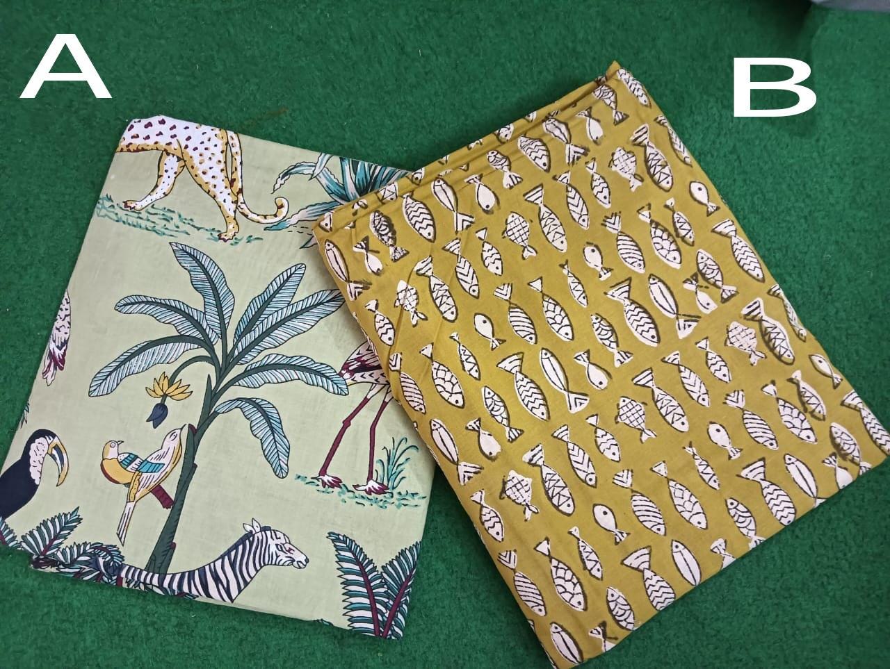Multi Color Block Print Fabric, Floral 100% Cotton Quilting Fabric By The Yard, Fabric For Dress Making, Fabric Pillow, Personlized Dress