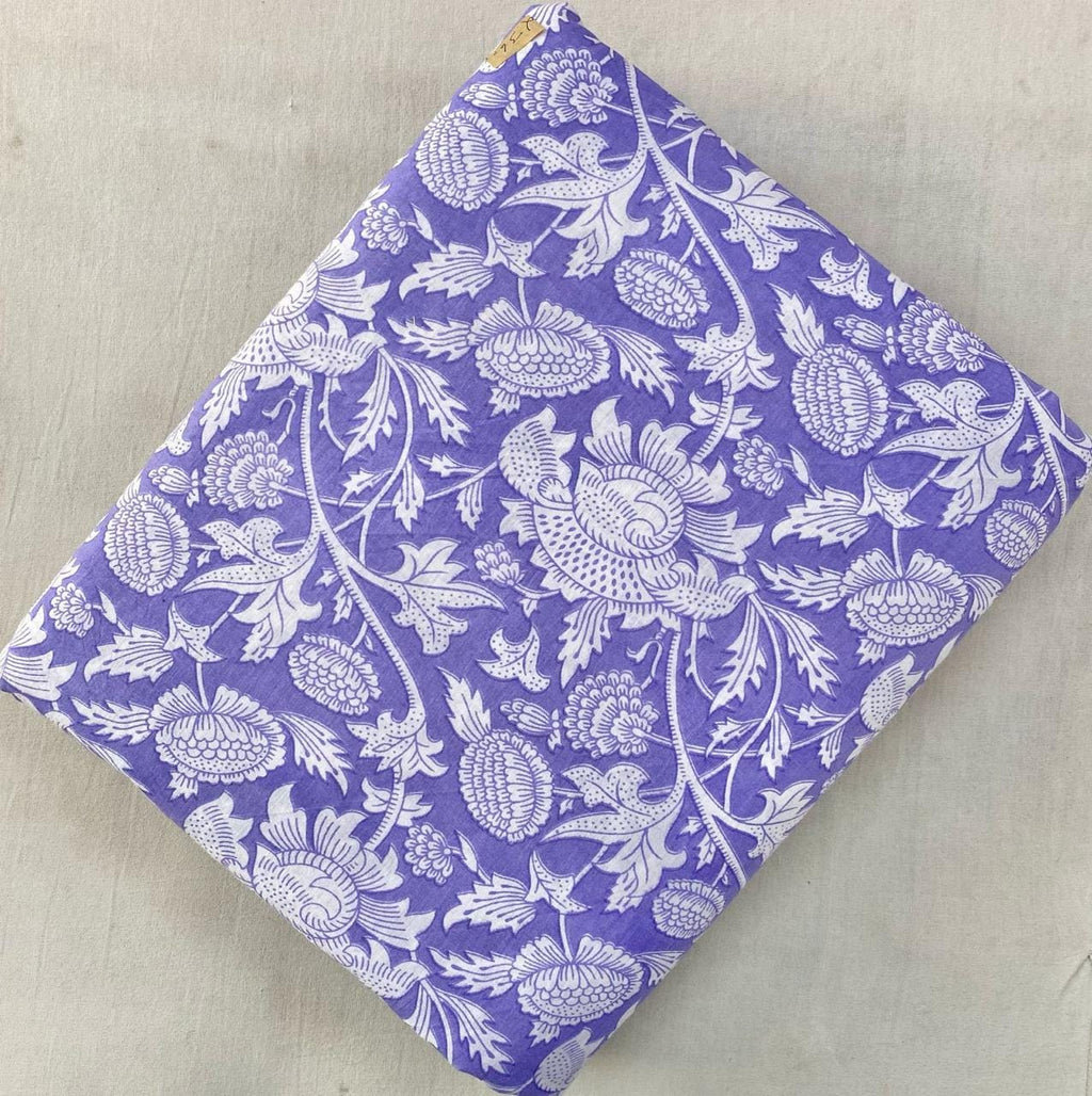 Indian Hand Block Print Fabric, Floral 100% Cotton Quilting Fabric By The Yard, Fabric For Dress Making, Loose Running Fabric, Napkin Fabric