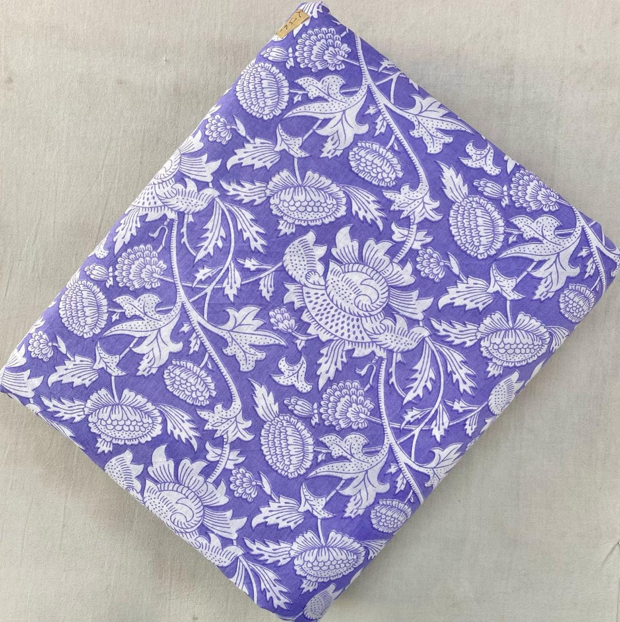 Indian Hand Block Print Fabric, Floral 100% Cotton Quilting Fabric By The Yard, Fabric For Dress Making, Loose Running Fabric, Napkin Fabric