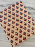 Beige Floral Cotton Fabric by Yard, Small Red Blue Buti Print, Indian Block Print Cotton, Quilting Sewing Craft Dress Fabric, Loose Running