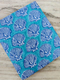 Blue Seashell Cotton Fabric Ocean Shell Print Fabric Beach Theme Fabric Nautical Fabric by Yard Coastal Decor Textile Summer Sewing Fabric