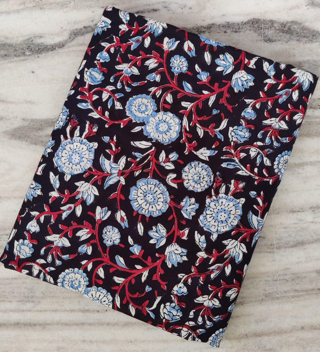 Hand Block Printed Fabric Soft Fabric, 100% Cotton Material Fabric By The Yard, Dress Fabric, Dressmaking Fabrics, Loose Running Fabric