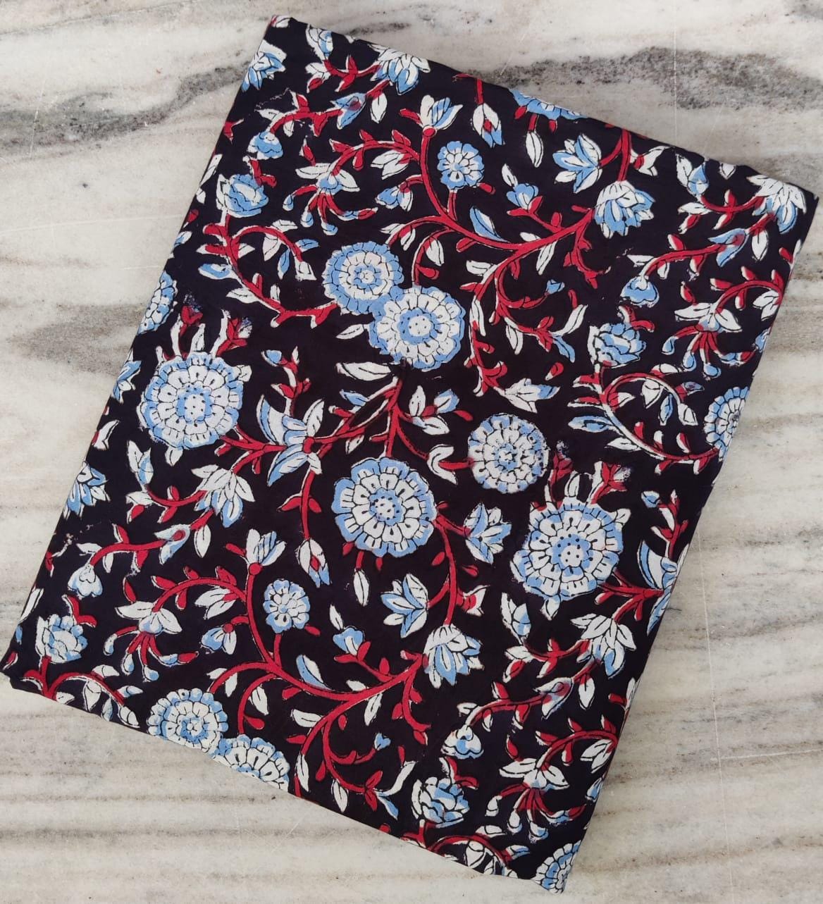 Hand Block Printed Fabric Soft Fabric, 100% Cotton Material Fabric By The Yard, Dress Fabric, Dressmaking Fabrics, Loose Running Fabric