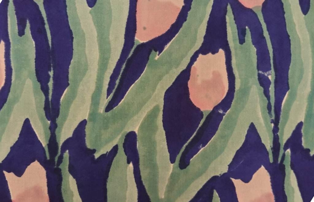 Tulip Floral Cotton Fabric, Flower Fabric, Peach Tulip Print, Green Leaf Floral Fabric, Quilting Sewing Fabric, Spring Garden Cotton Fabric