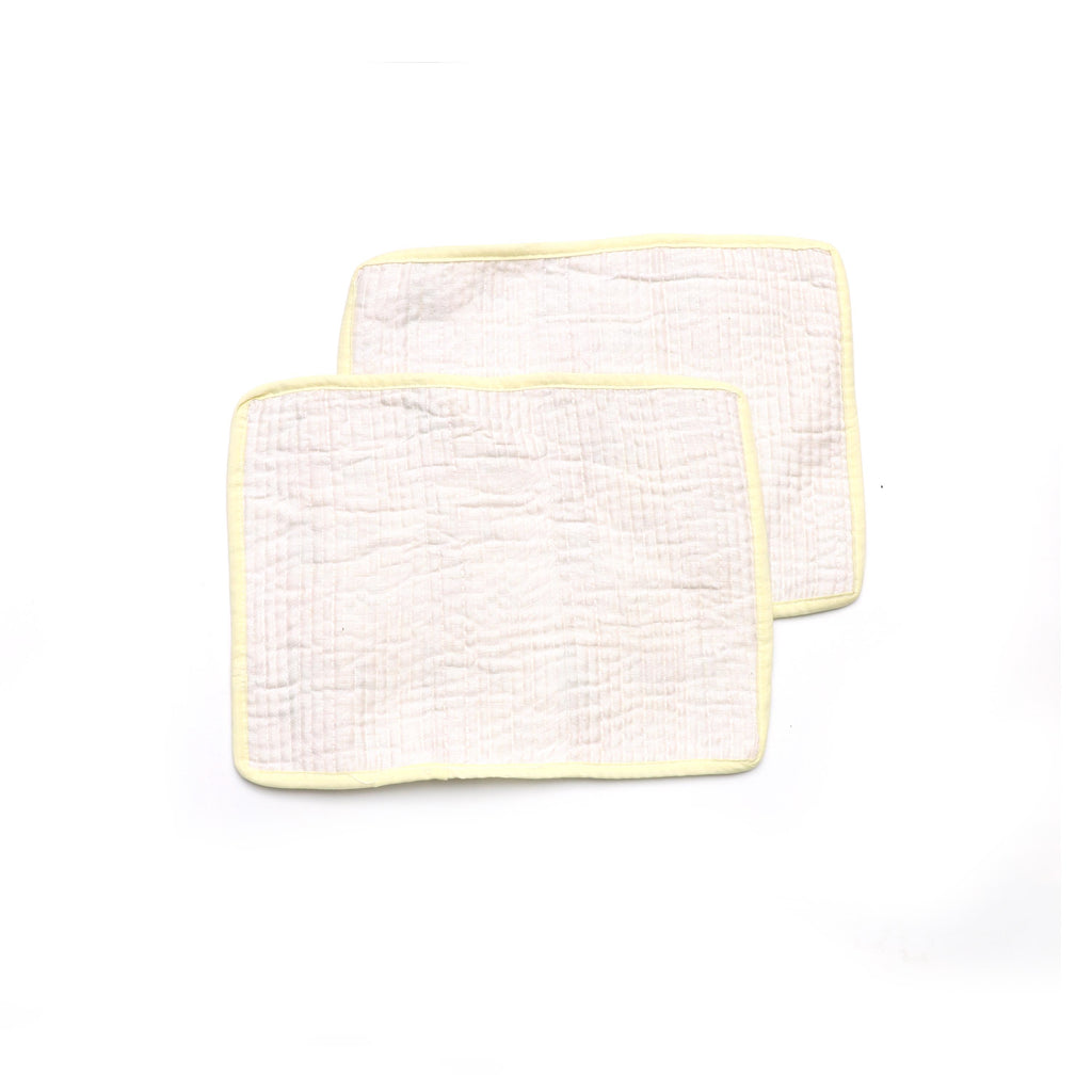 Quilted Baby Burp Cloth, Soft Cotton Burp Rag Placement, Cute Cartoon Baby & Fish Print Placement, Reusable Newborn Feeding Cloth Placement