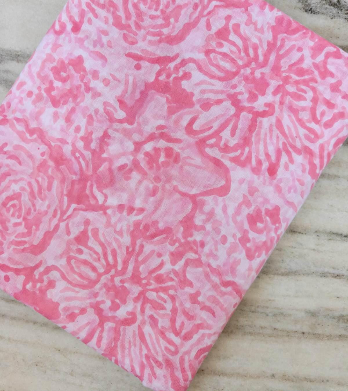 Pink Floral Cotton Fabric, Tonal Rose Print Fabric, Light Pink Cotton Fabric, Quilting Sewing Craft Fabric Soft Feminine Dressmaking Textile
