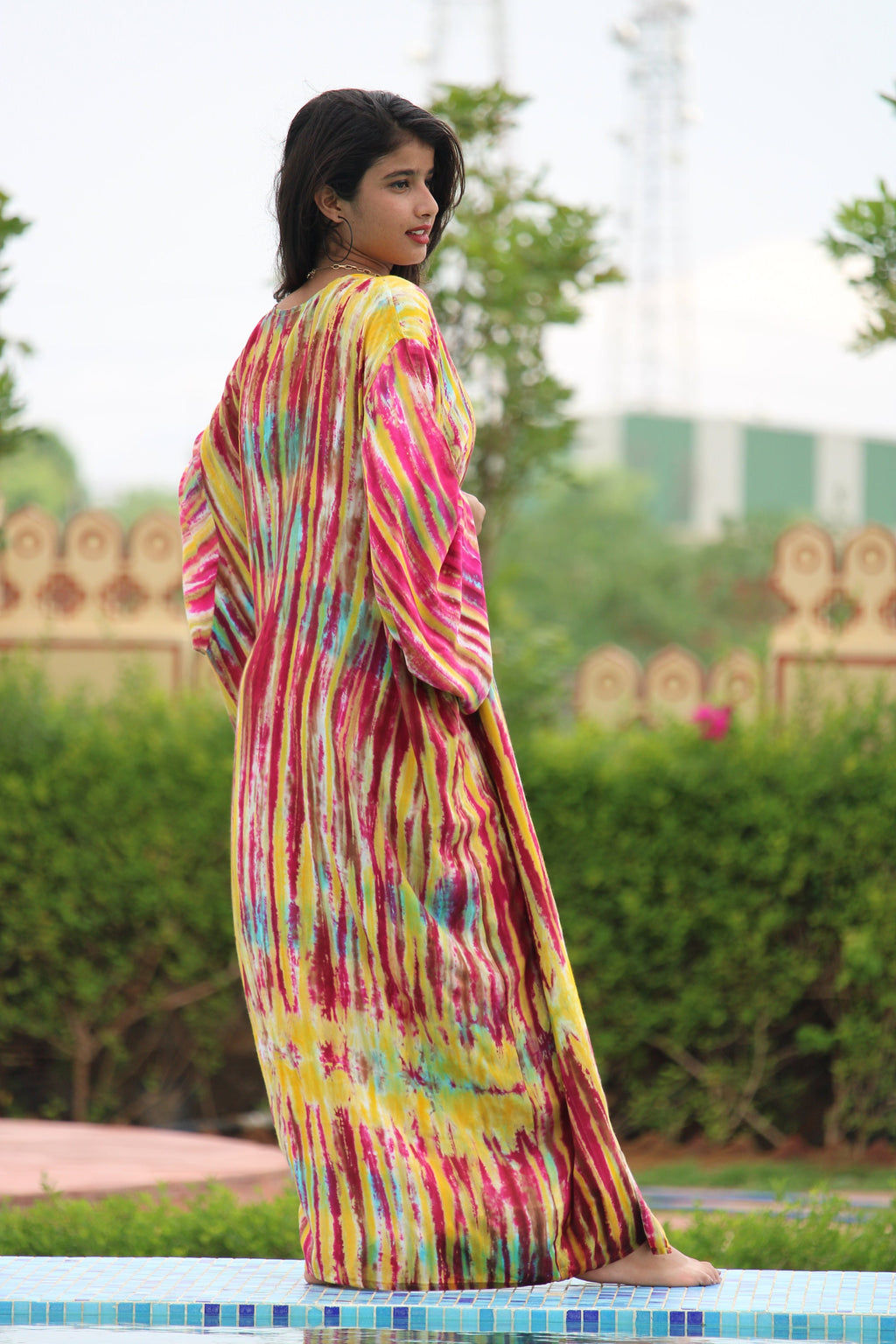 Long Kimono Women, Cover Up, Red Color Light Summer Jacket, Long Kimono Style Wedding Robe Bride, Orange Bridal Robe, Hand Tie Dye Kimono