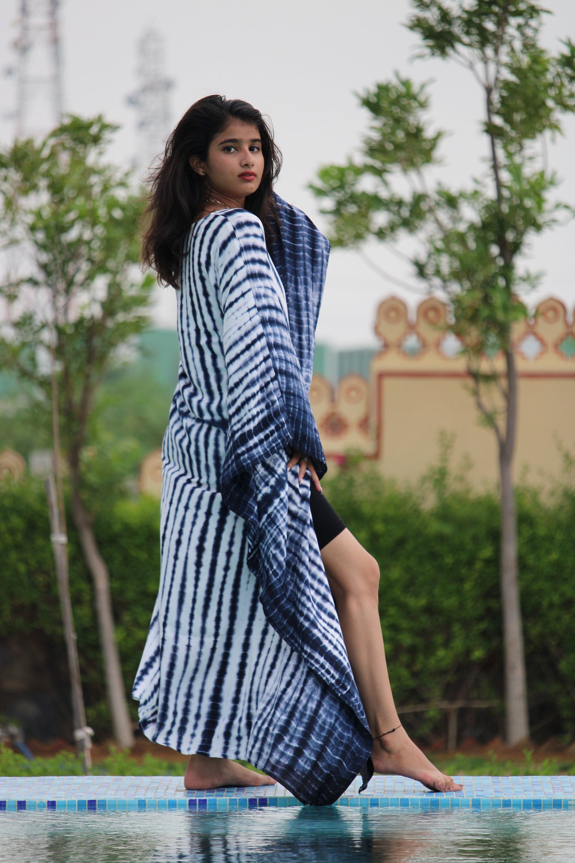 Tie Dye Rayon Kaftan: Plus Size Resort Gown
