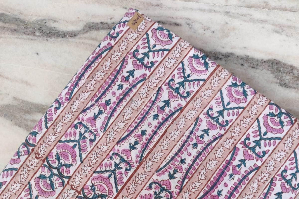 Indian Hand Block Print Fabric, Floral 100% Cotton Quilting Fabric By The Yard, Fabric For Dress Making, Loose Running Fabric, Napkin Fabric