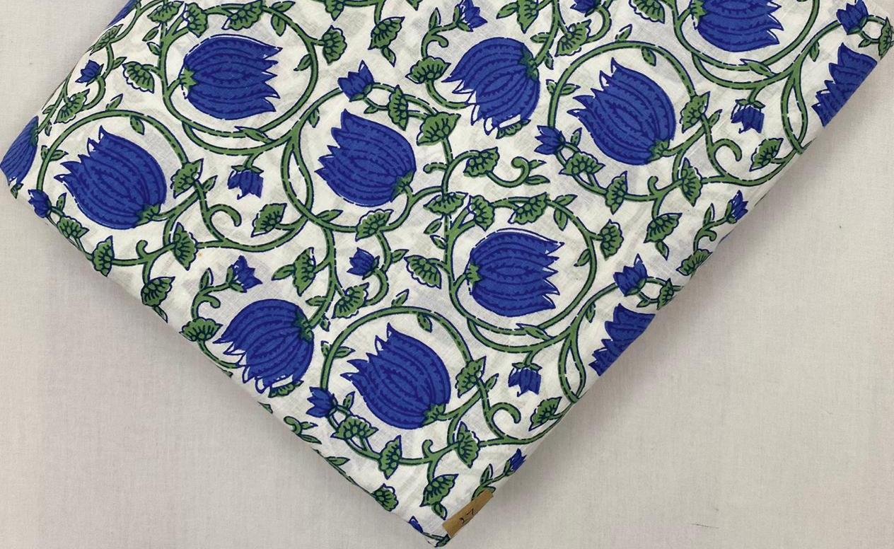 Multi Color Block Print Fabric, Floral 100% Cotton Quilting Fabric By The Yard, Fabric For Dress Making, Fabric Pillow, Personlized Dress