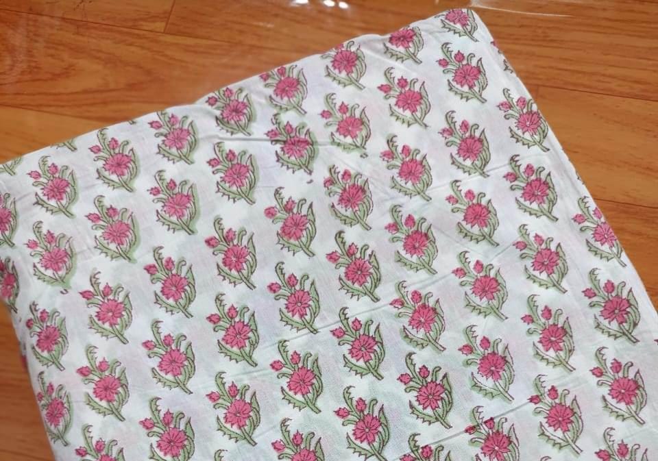 Indian Block Print Fabric, Floral 100% Cotton Quilting Fabric By The Yard, Fabric For Dress Making, Fabric Bags, Napkin Fabric, Gift For Her