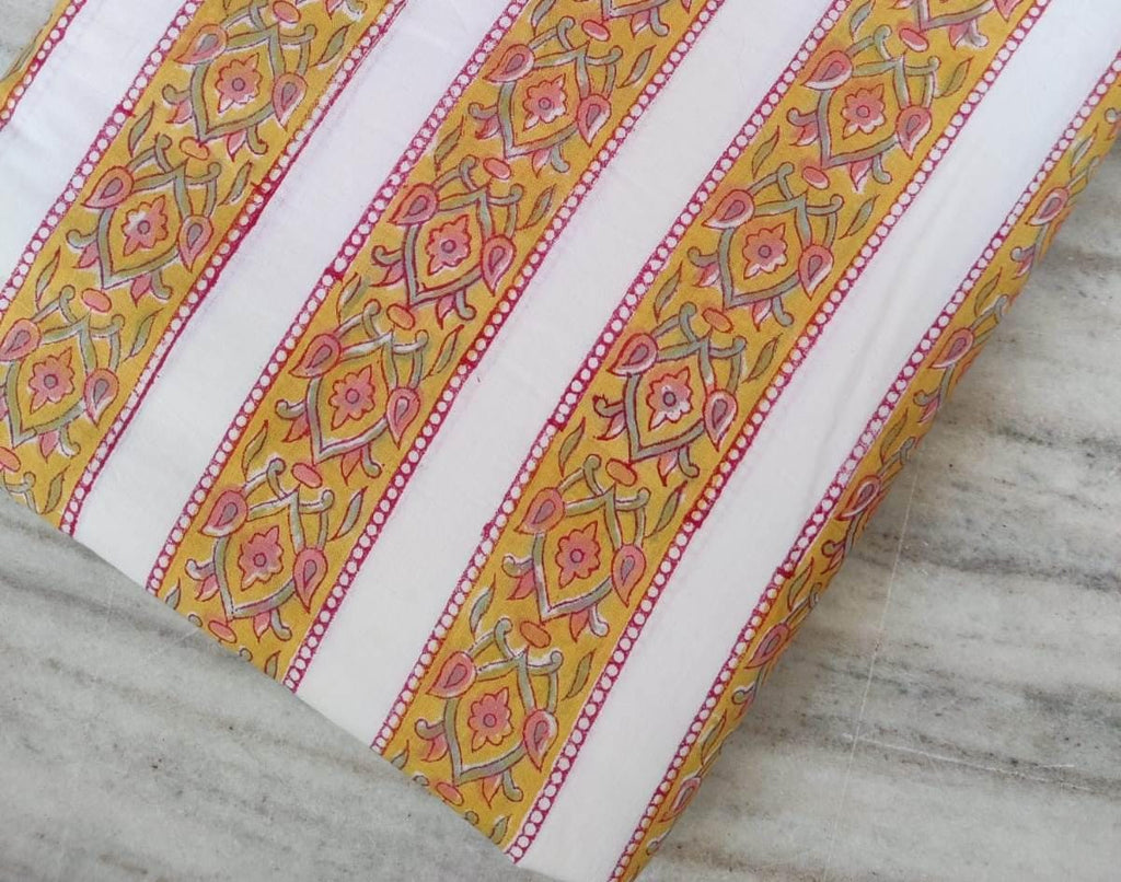 Indian Hand Block Print Fabric, 100% Cotton Quilting Fabric By The Yard, Fabric For Duvet Cover, Loose Running Fabric, Dress Making Fabric