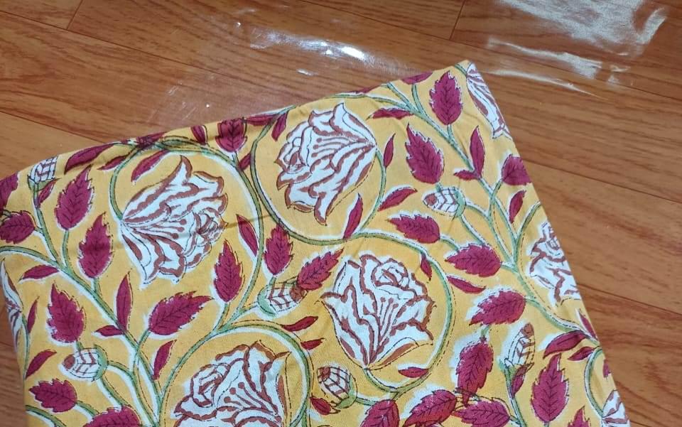Multi Color Hand Block Print Cotton Fabric, Floral Fabric by the Yard, Quilting, Sewing & Dressmaking, Textile Fabric, Loose Running Fabric