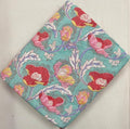 Teal Floral Cotton Fabric by Yard, Red Pink Flower Print Fabric, Indian Block Print Cotton, Boho Dressmaking Quilting, Loose Running Fabric
