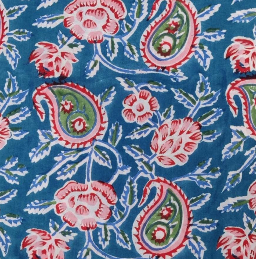 Indian Hand Block Print Fabric, Floral 100% Cotton Quilting Fabric By The Yard, Handmade Fabric, Loose Running Fabric, Textile Fabric, Gifts