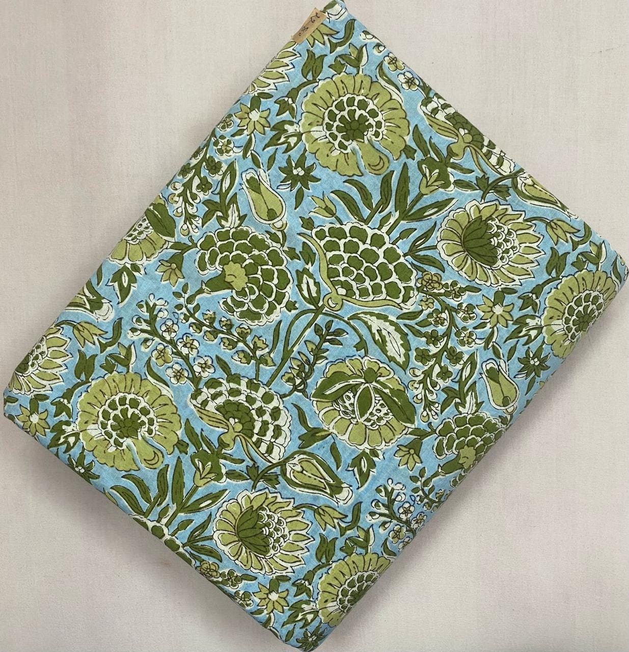 Indian Hand Block Print Fabric, Floral 100% Cotton Quilting Fabric By The Yard, Fabric For Dress Making, Loose Running Fabric, Napkin Fabric