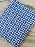 Blue White Check Cotton Fabric, Geometric Grid Print Fabric, Hand Block Print Cotton, Modern Minimal Fabric, Quilting Sewing Craft Fabric