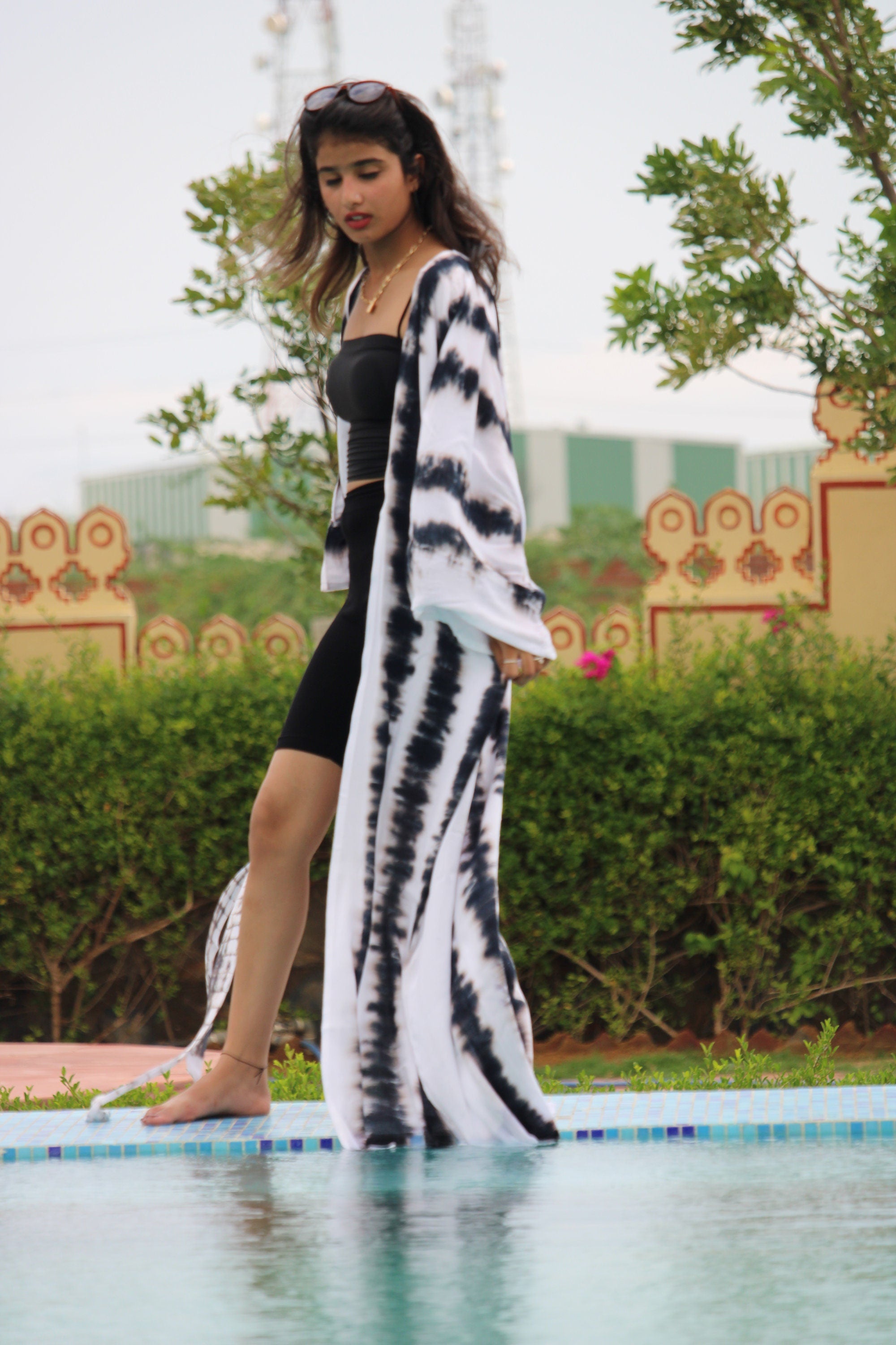 Tie Dye Rayon Kimono Dress - Bohemian Festival Clothing