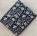 Black Soft Cotton, 100% Cotton Indian White Hand Block Print Fabric by the Yard, Fabric for Loose Running, Dress Making, Textile Fabric