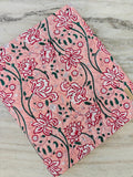 Pink Floral Cotton Fabric, Soft Printed Fabric Sewing, Dressmaking & Quilting, Botanical Flower Pattern Material, Craft Fabric by the Yard