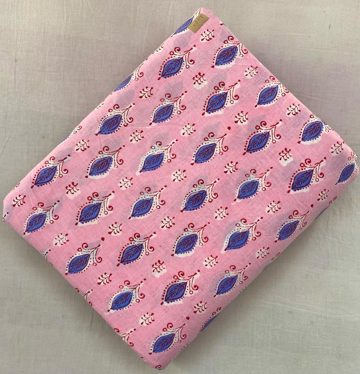 PinkIndian Hand Block Print Fabric, 100% Cotton Quilting Fabric By The Yard, Fabric For Dress Making, Loose Running Fabric, Napkin Fabric