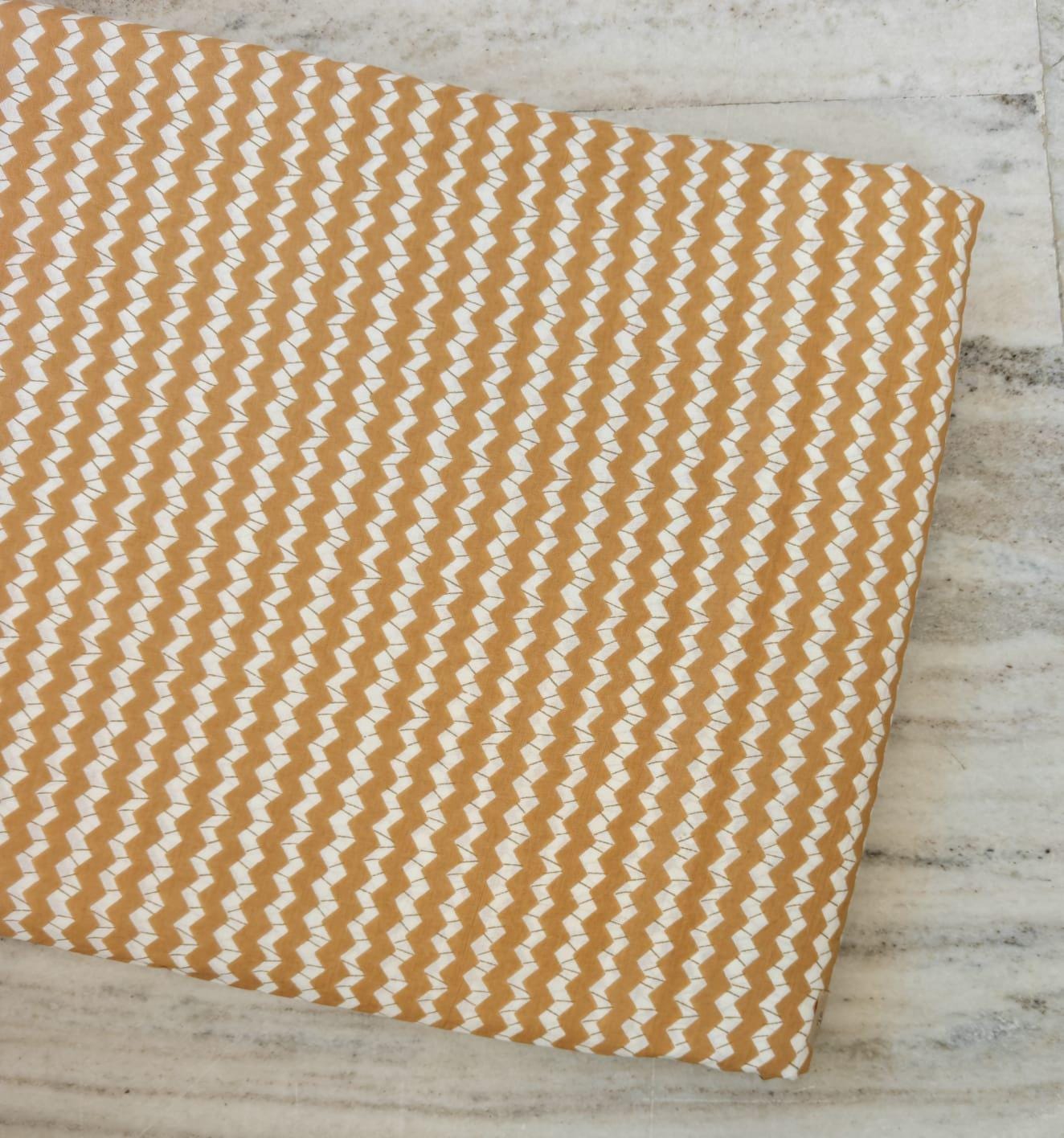 Mustard Zigzag Cotton Fabric, Geometric Chevron Print Fabric, Modern Boho Fabric by Yard, Quilting Sewing Craft Fabric, Soft Cotton Material