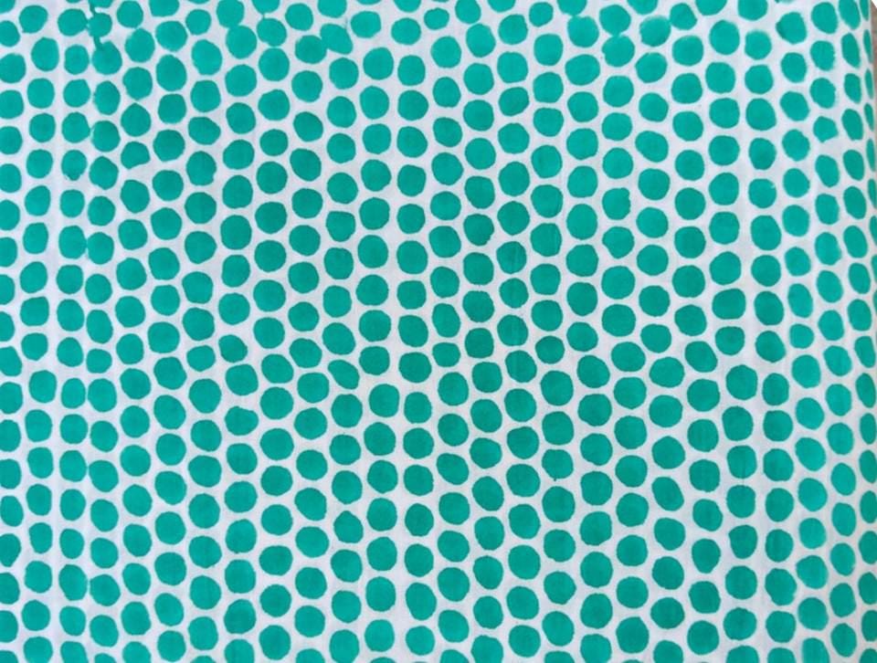 Green Polka Dot Cotton Fabric by the Yard, Designer Cotton Fabric, Modern Dot Print Fabric, Craft Fabric, Soft Cotton Dressmaking Textile