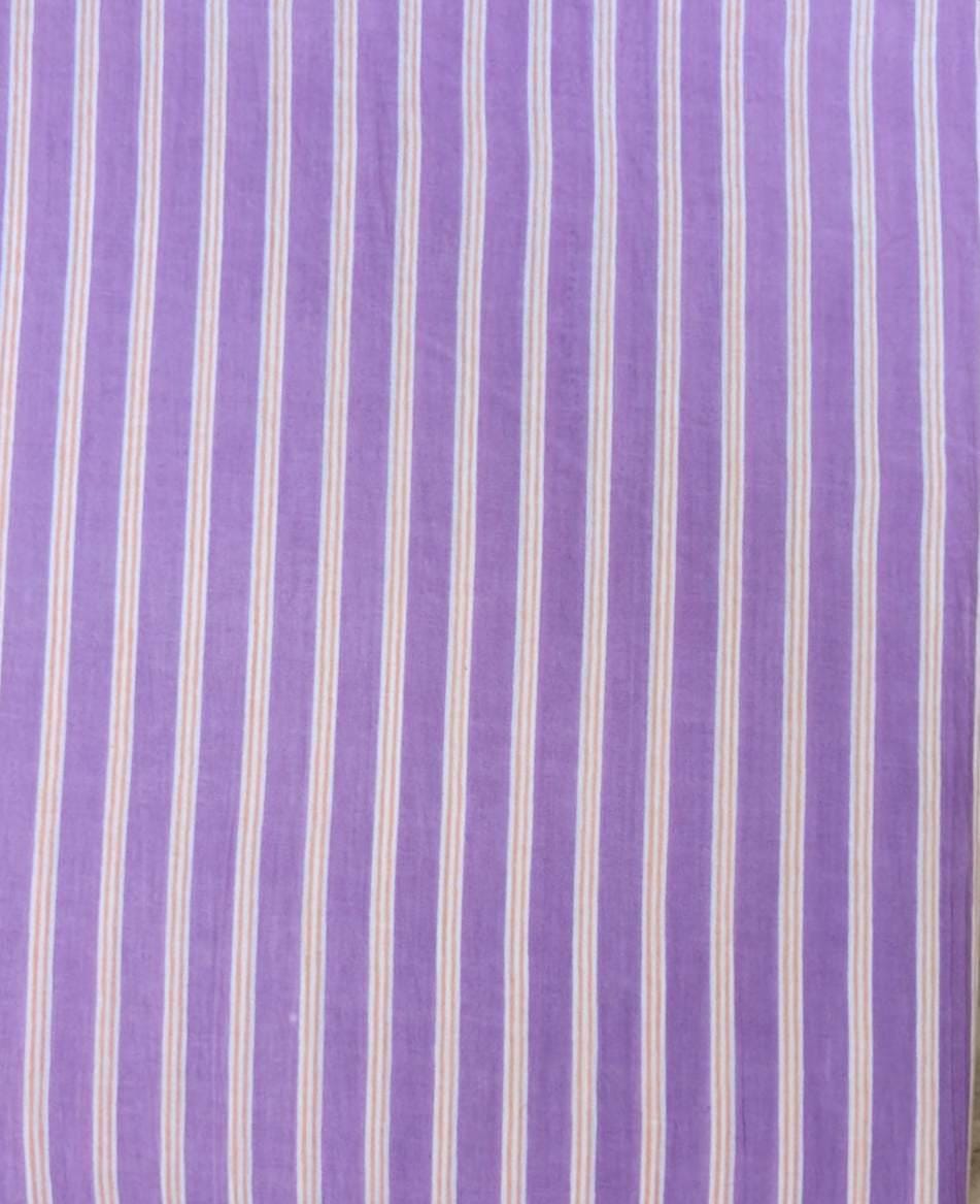 Lavender Stripe Cotton Fabric, Purple and White Striped Fabric, Pastel Stripe Quilting Fabric, Apparel Sewing Material, Spring Fabric