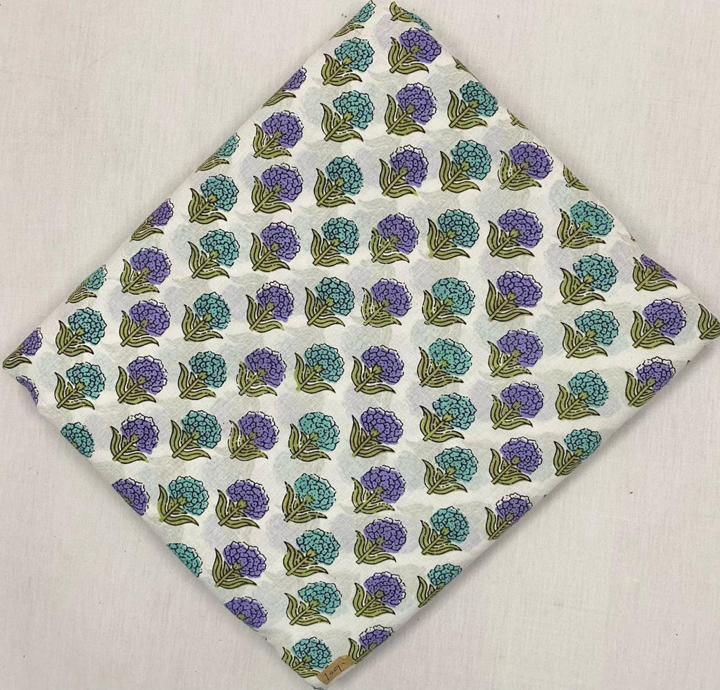 Indian Hand Block Print Fabric, Floral 100% Cotton Quilting Fabric By The Yard, Fabric For Dress Making, Loose Running Fabric, Napkin Fabric
