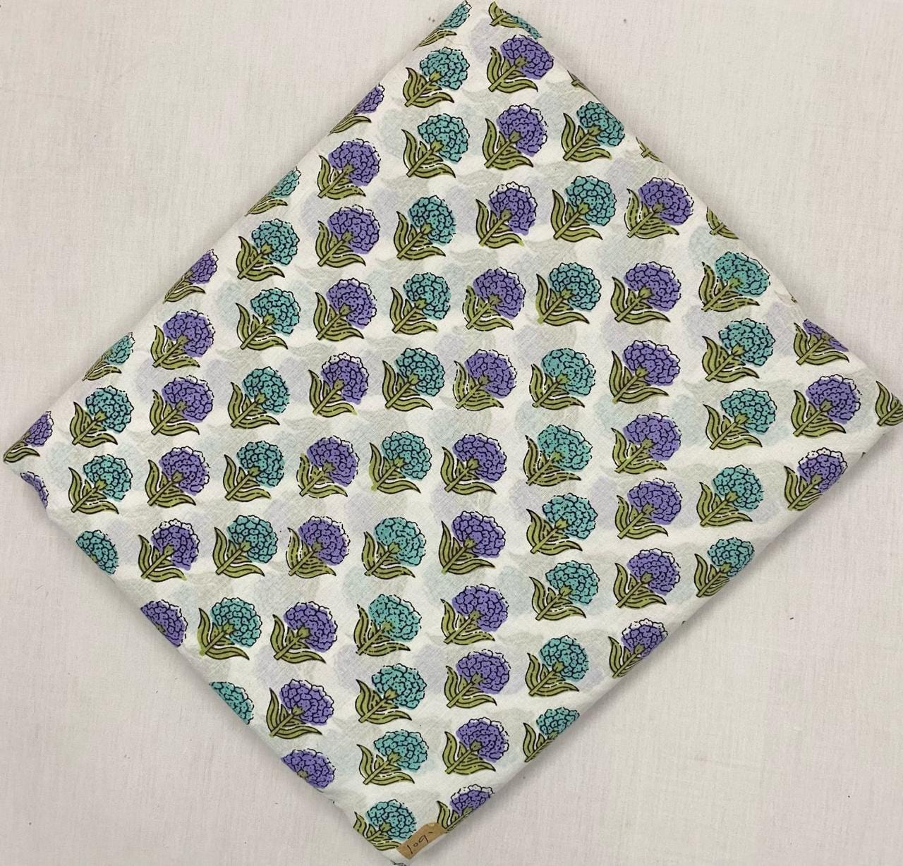 Indian Hand Block Print Fabric, Floral 100% Cotton Quilting Fabric By The Yard, Fabric For Dress Making, Loose Running Fabric, Napkin Fabric